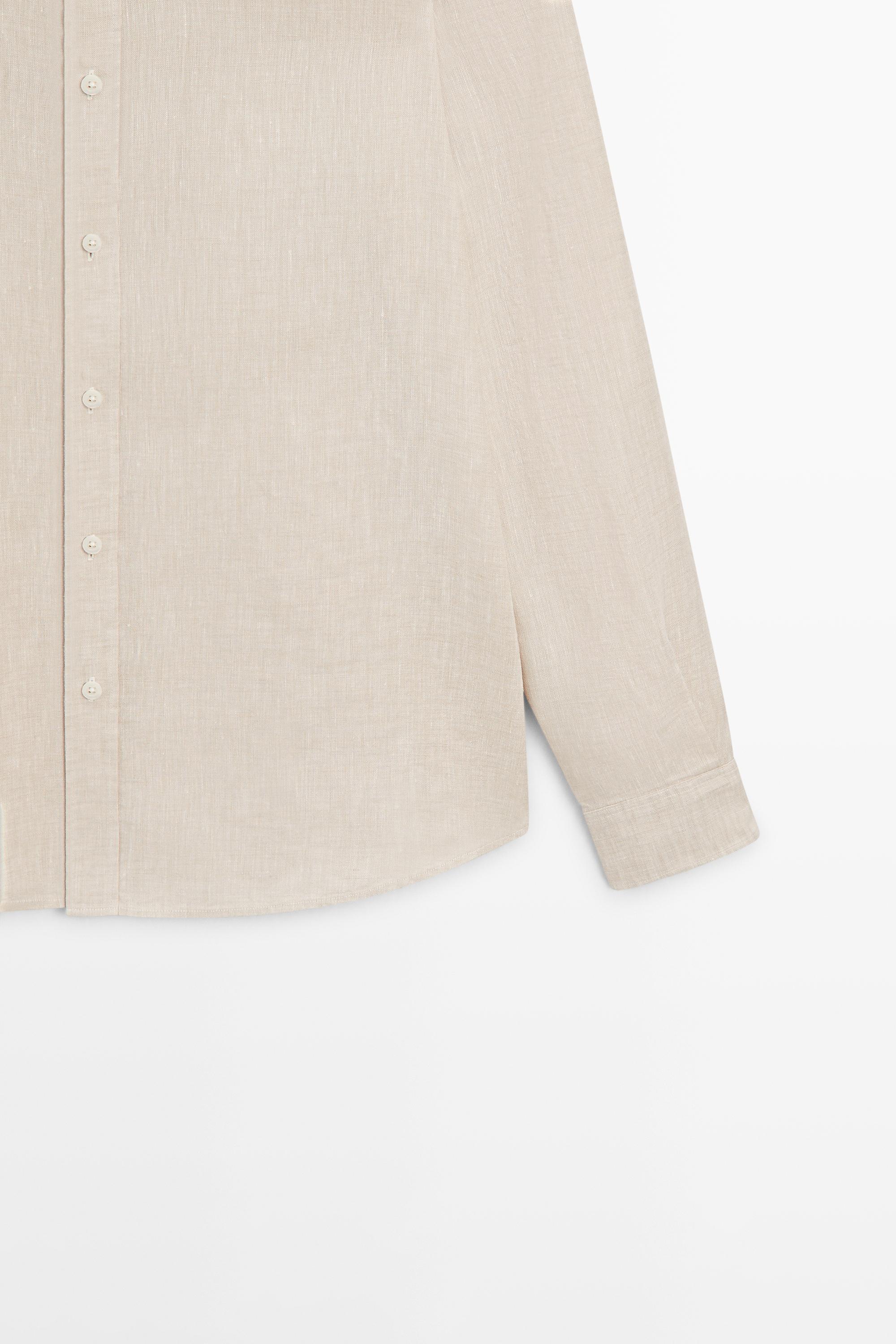 Chemise regular fit délavée 100 % lin